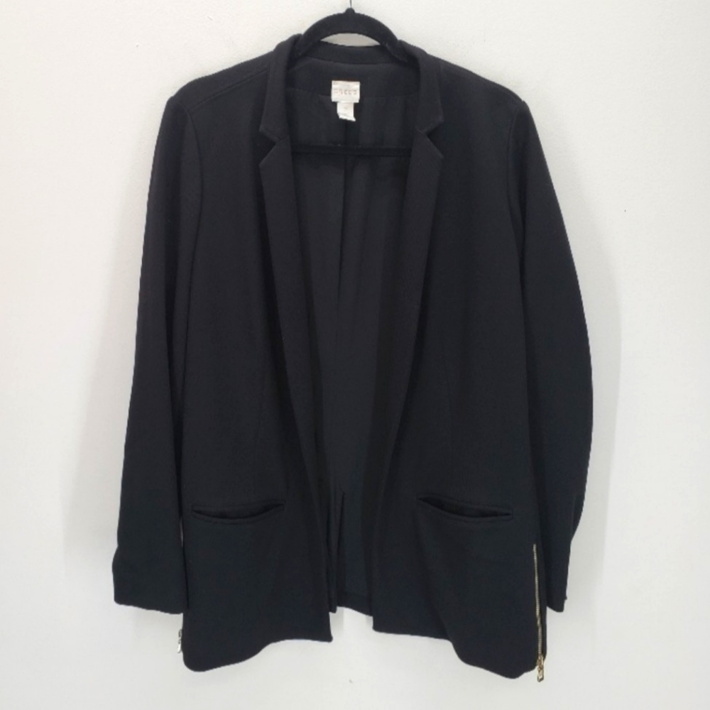 Chicos Black Open Blazer Womens 2
